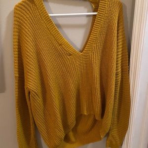 v-neck cropped sweater